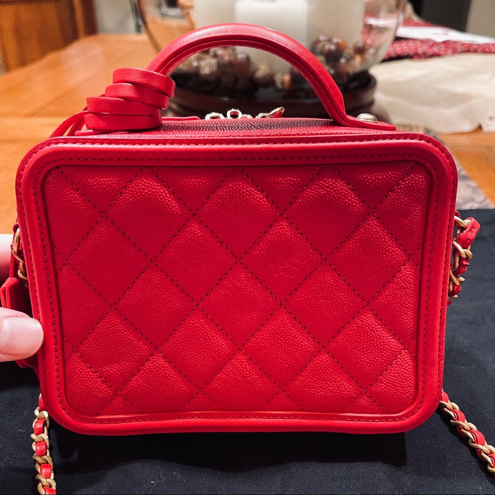 Chanel Quilted Caviar Leather Filigree Vanity Bag - Picture 3 of 15